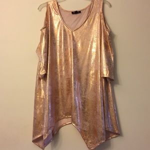 Gold peek a boo shoulder Romans